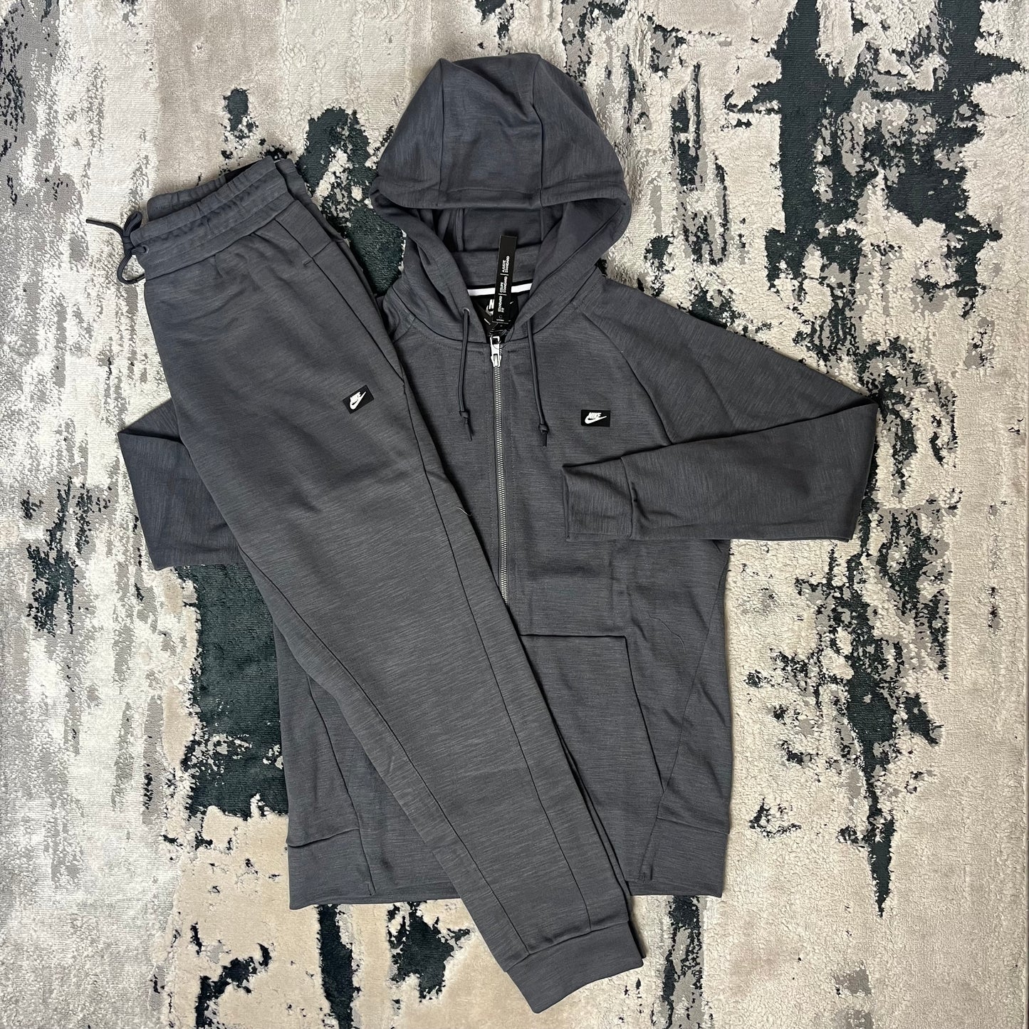 NIKE SPORTSWEAR HOODED FLEECE TRACKSUIT - GREY