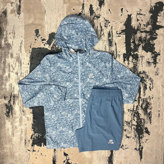 MONTIREX ALTO PRINTED WINDBREAKER SHORT SET - SKY BLUE