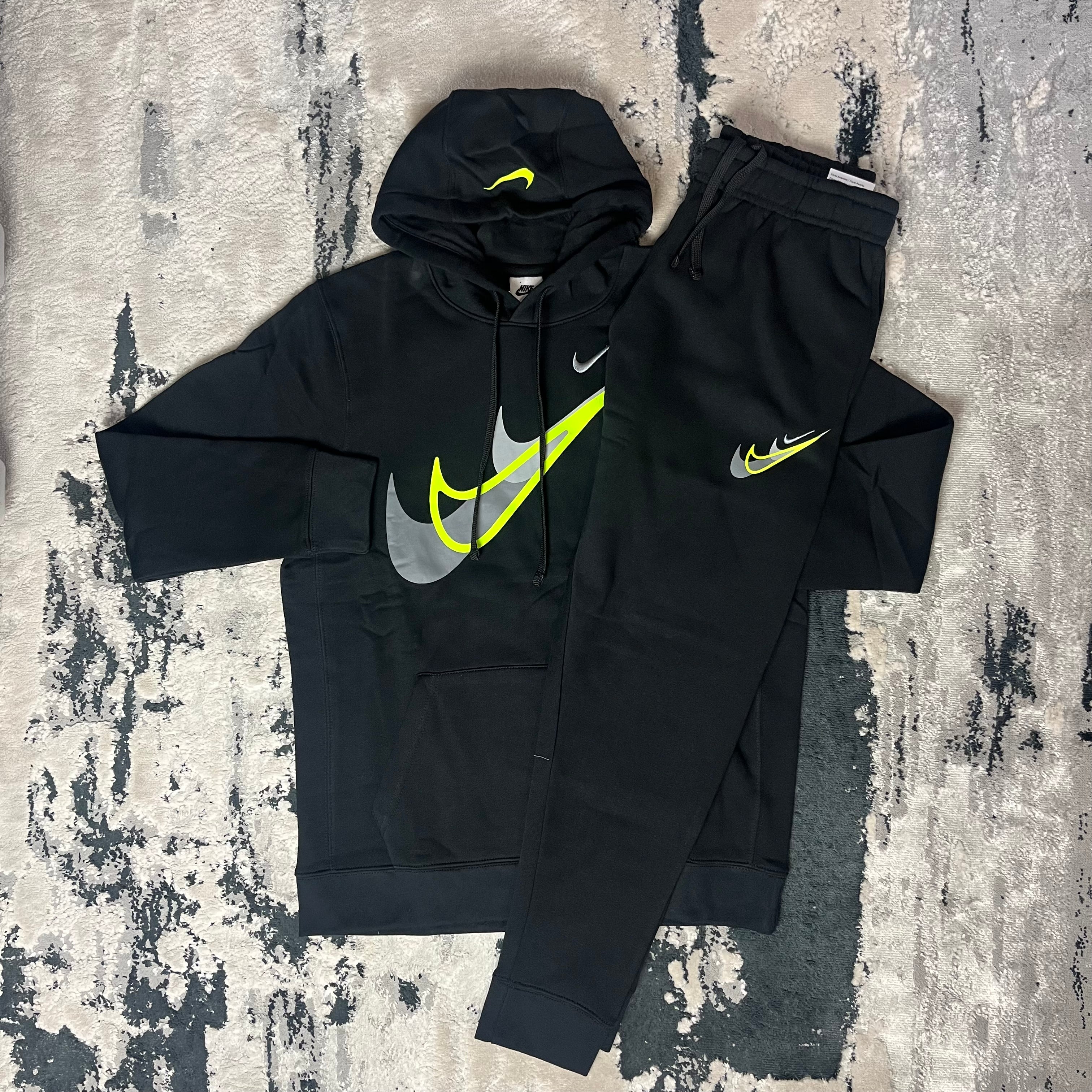 Nike tracksuit black and yellow on sale