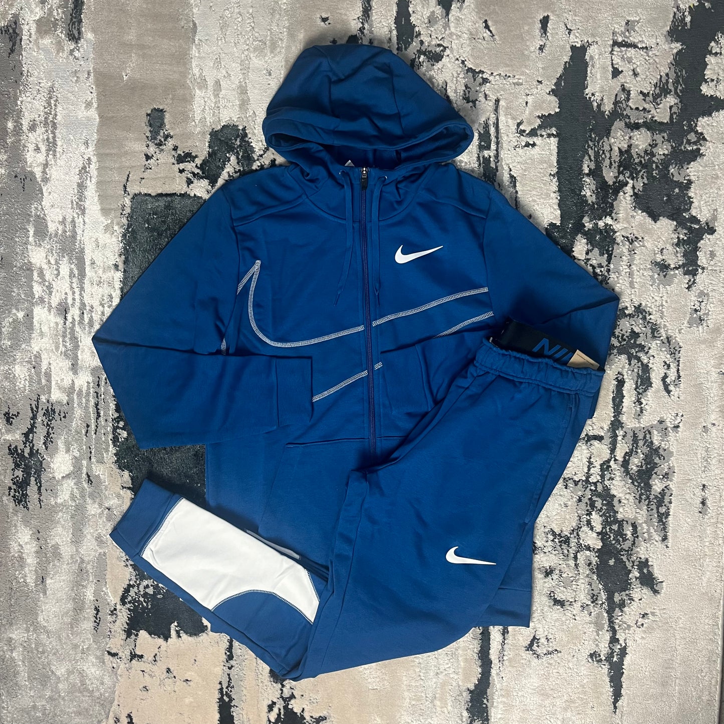 NIKE DRI FIT FLEECE FULL ZIP TRACKSUIT - BLUE