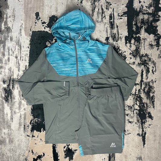 MONTIREX WINDBREAKER & SHORT SET - GREY / BLUE