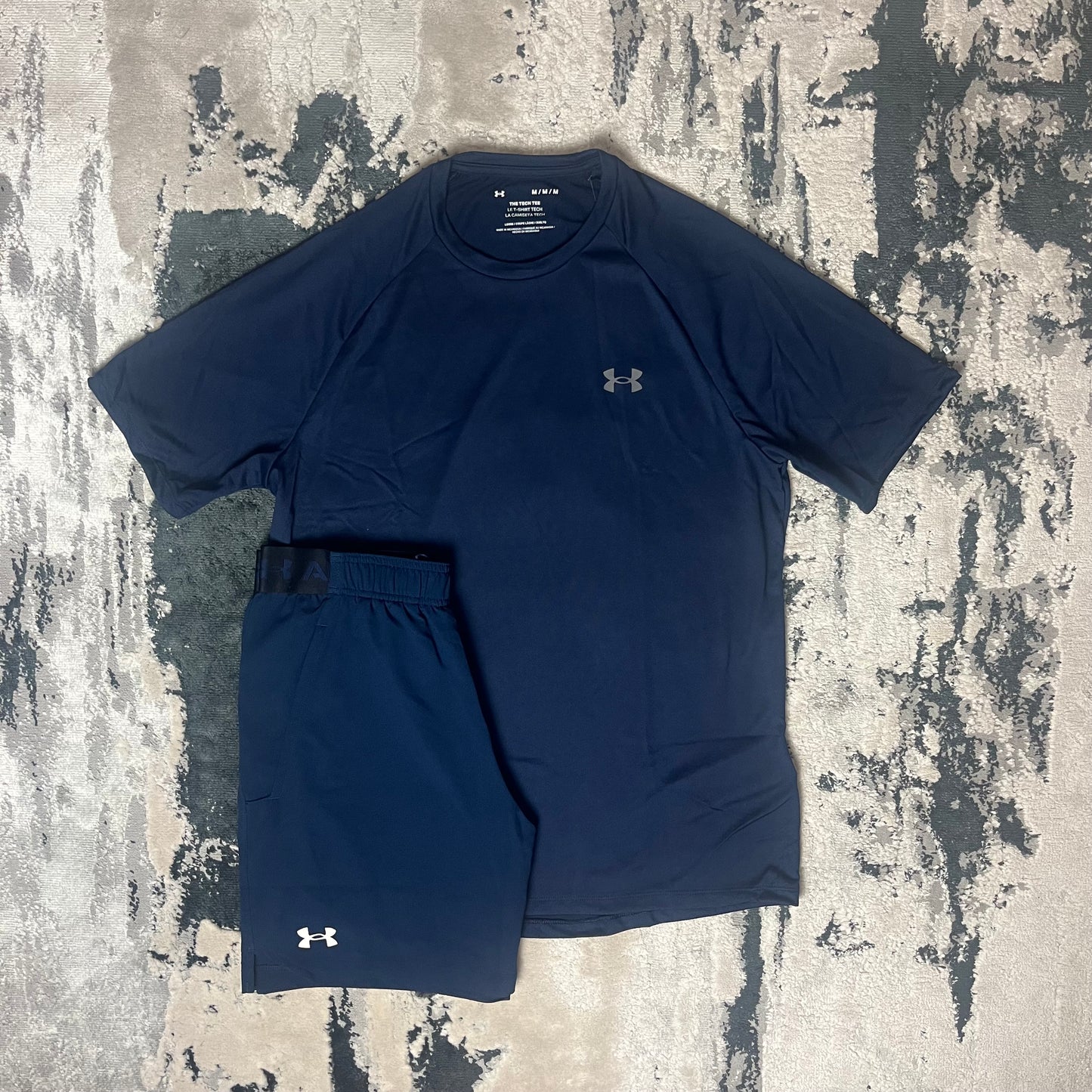 UNDER ARMOUR TECH 2.0 T SHIRT & SHORT SET - NAVY