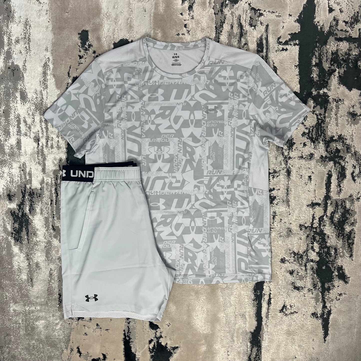 UNDER ARMOUR PRINTED CAMO SHORT SET - WHITE