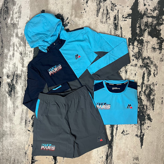 MONTIREX RUN CITY PARIS WINDBREAKER 3 PIECE SET - GREY BLUE