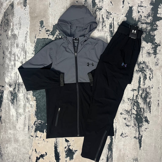 UNDER ARMOUR VANISH FULL ZIP TRACKSUIT - BLACK / GREY