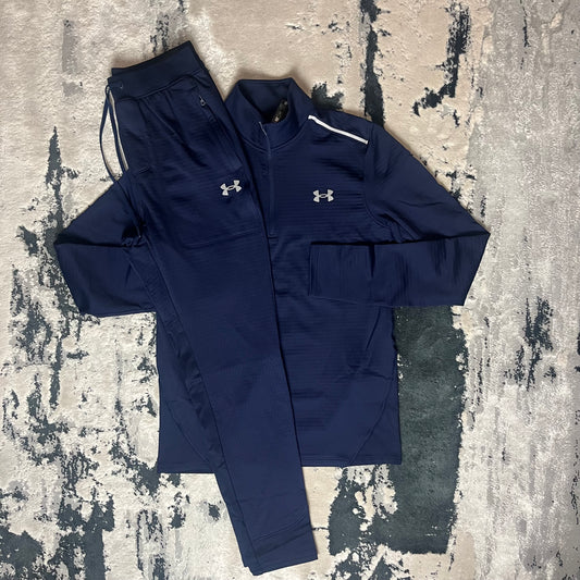 UNDER ARMOUR COLD WEATHER FLEECED TRACKSUIT - NAVY