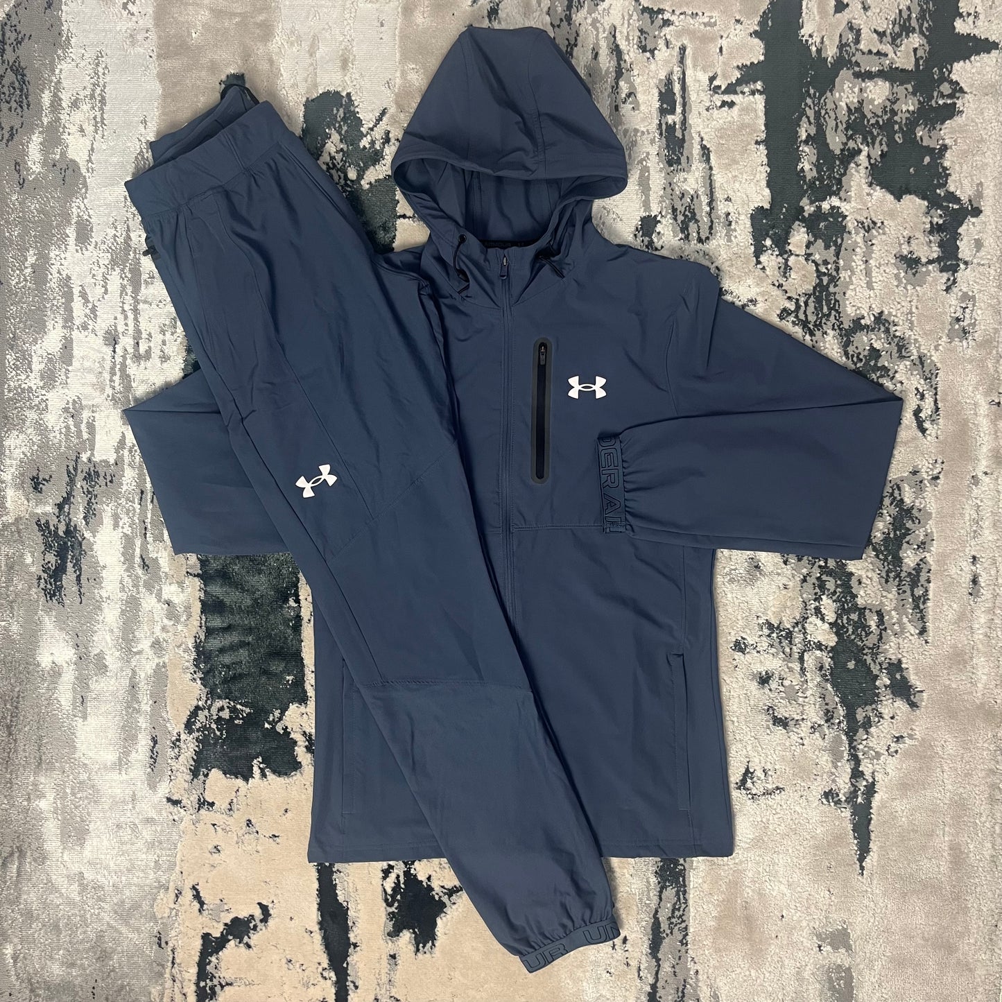 UNDER ARMOUR VANISH FULL ZIP HOODED TRACKSUIT - BLUE