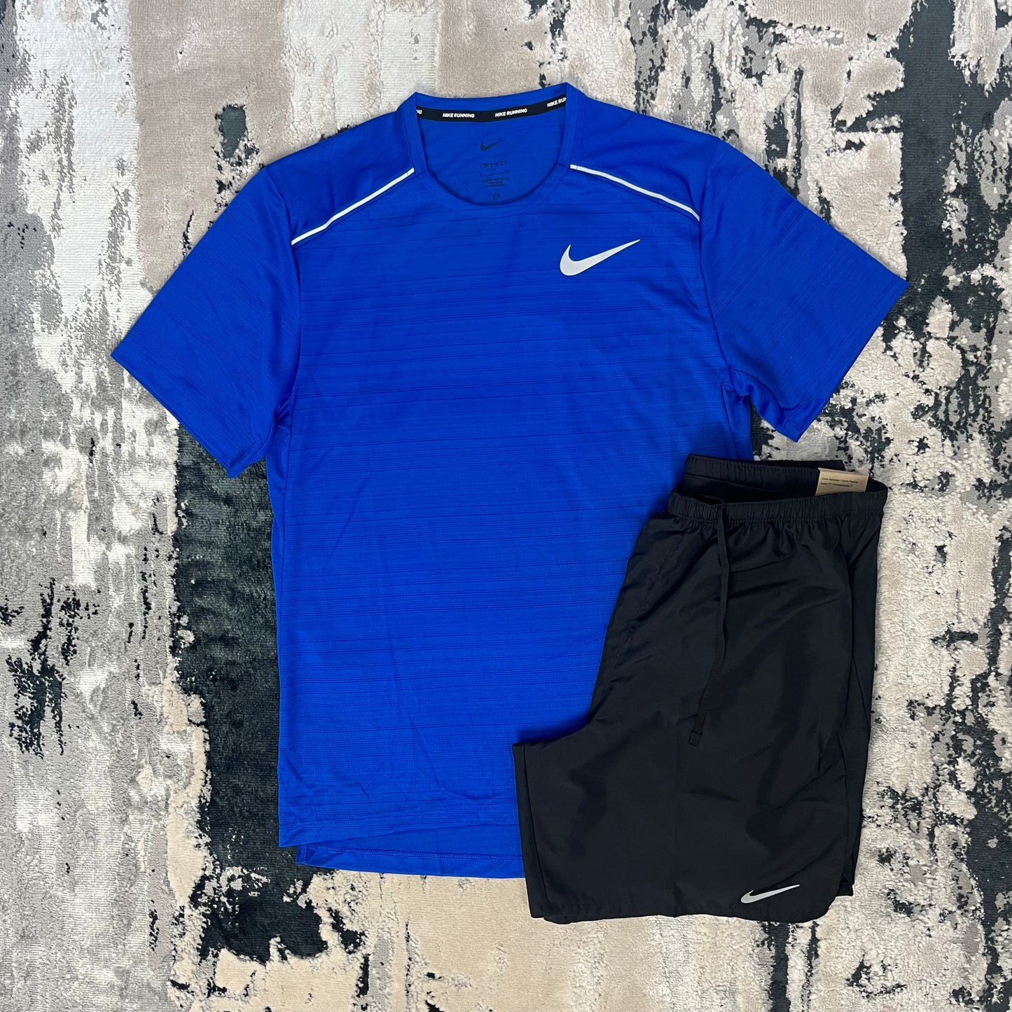 NIKE DRI FIT MILER 1.0 T SHIRT & CHALLENGER SET - ROYAL BLUE