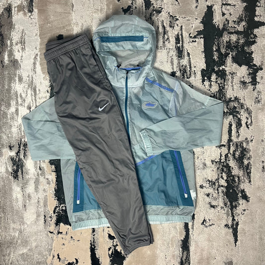 NIKE WILD RUN REPEL WINDBREAKER TRACKSUIT SET - BLUE / GREY